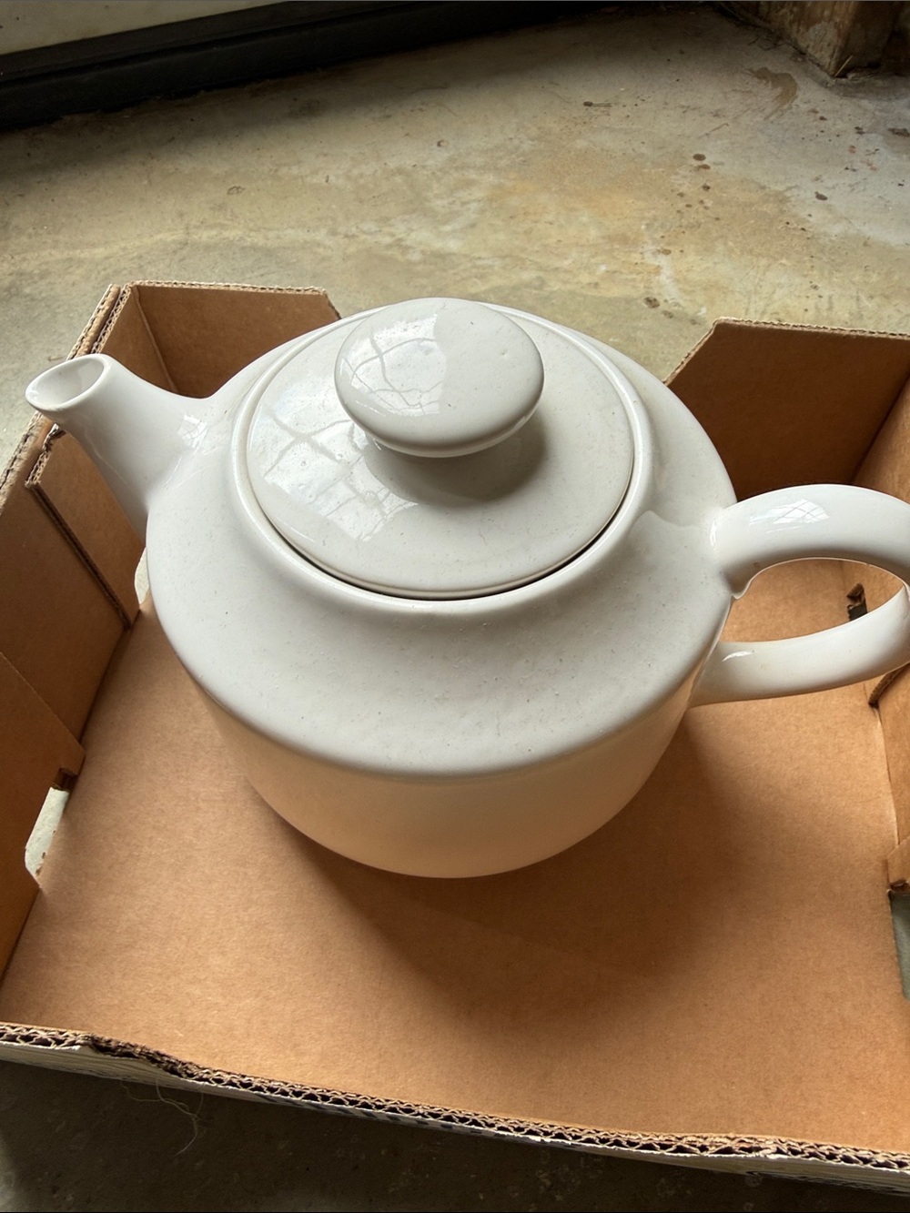 Classic White Ceramic Teapot
